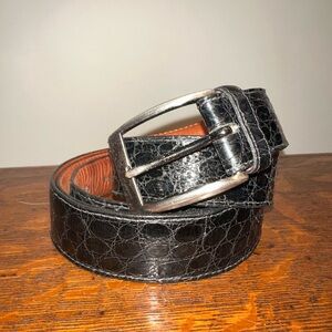 1.25” W Genuine Crocodile Mens Belt Black Size 52